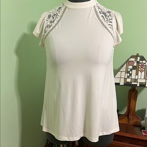 Elegant Cream Lace Women's Top